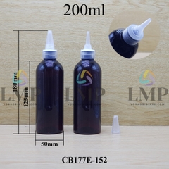 Chai 24g vai tròn nắp nhọn sọc 200ml