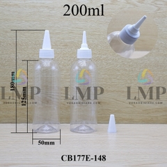 Chai 24g vai tròn nắp nhọn sọc 200ml