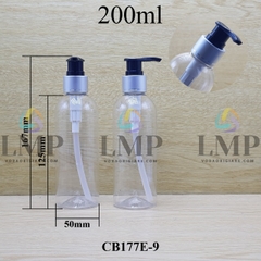 Chai 24g vai tròn vòi van xi 1 viền 200ml