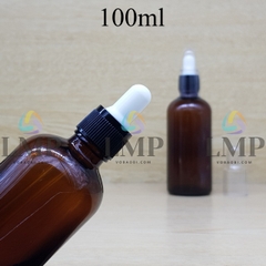 Chai tinh dầu nắp bóp khoen nhựa sọc có nắp chụp 100ml