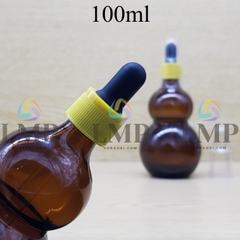 Chai hồ lô nắp bóp khoen nhựa sọc có nắp chụp 100ml