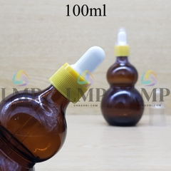 Chai hồ lô nắp bóp khoen nhựa sọc có nắp chụp 100ml