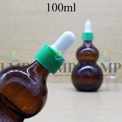 Chai hồ lô nắp bóp khoen nhựa sọc có nắp chụp 100ml