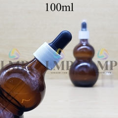 Chai hồ lô nắp bóp khoen nhựa sọc có nắp chụp 100ml