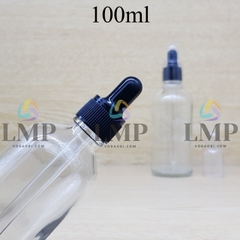 Chai tinh dầu nắp bóp khoen nhựa sọc có nắp chụp 100ml