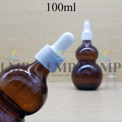 Chai hồ lô nắp bóp khoen nhựa sọc có nắp chụp 100ml