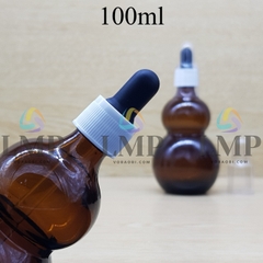 Chai hồ lô nắp bóp khoen nhựa sọc có nắp chụp 100ml