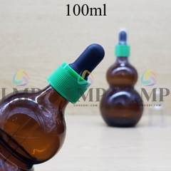 Chai hồ lô nắp bóp khoen nhựa sọc có nắp chụp 100ml