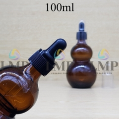 Chai hồ lô nắp bóp khoen nhựa sọc có nắp chụp 100ml