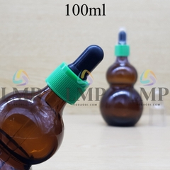 Chai hồ lô nắp bóp khoen nhựa sọc có nắp chụp 100ml