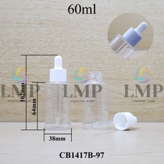Chai PETG vai ngang nắp bóp khoen nhựa 60ml
