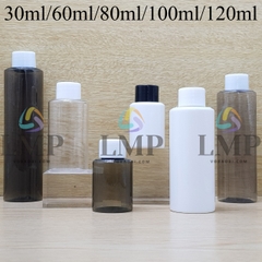 Chai PETG vai ngang nắp vặn trơn