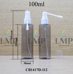Chai PETG vai ngang đầu xịt mũi 360 độ