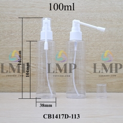 Chai PETG vai ngang đầu xịt mũi 360 độ