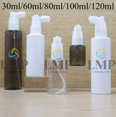 Chai PETG vai ngang đầu xịt mũi 90 độ