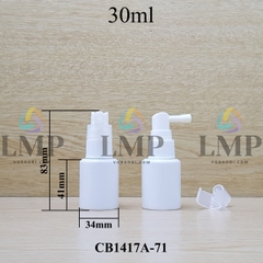 Chai PETG vai ngang đầu xịt mũi 90 độ