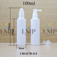 Chai PETG vai ngang đầu xịt mũi 90 độ