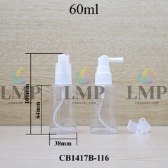 Chai PETG vai ngang đầu xịt mũi 90 độ