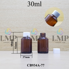 Chai thủy tinh vát nắp vặn trơn 30ml ( ko nút chặn )