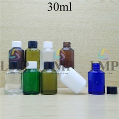 Chai thủy tinh vát nắp vặn trơn 30ml ( ko nút chặn )