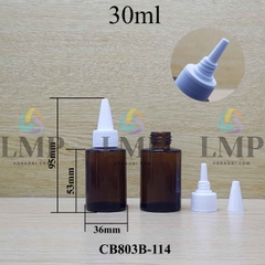 Chai thủy tinh nâu nắp nhọn sọc