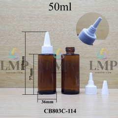 Chai thủy tinh nâu nắp nhọn sọc