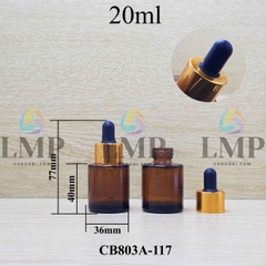 Chai thủy tinh nâu nắp bóp khoen nhôm