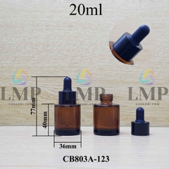 Chai thủy tinh nâu nắp bóp khoen nhôm
