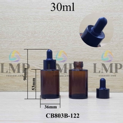 Chai thủy tinh nâu nắp bóp khoen nhôm