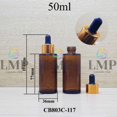 Chai thủy tinh nâu nắp bóp khoen nhôm