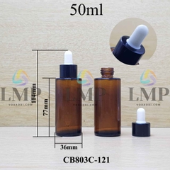 Chai thủy tinh nâu nắp bóp khoen nhôm