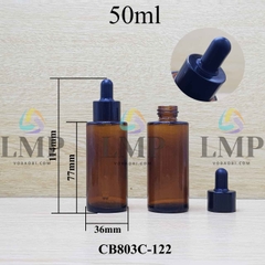 Chai thủy tinh nâu nắp bóp khoen nhôm
