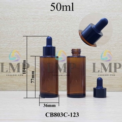 Chai thủy tinh nâu nắp bóp khoen nhôm