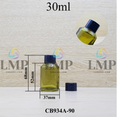 Chai thủy tinh vát nắp vặn trơn 30ml ( ko nút chặn )