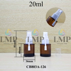 Chai thủy tinh nâu đầu xịt mũi 360 độ