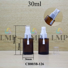 Chai thủy tinh nâu đầu xịt mũi 360 độ