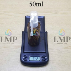 Chai thủy tinh nâu đầu xịt mũi 360 độ