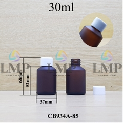 Chai thủy tinh vát nắp vặn trơn 30ml ( ko nút chặn )