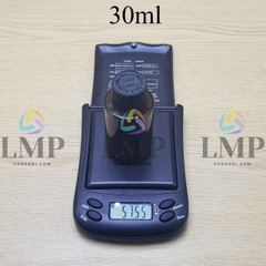 Chai thủy tinh nâu nắp push down and turn sọc