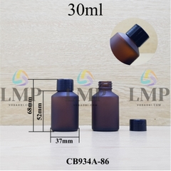 Chai thủy tinh vát nắp vặn trơn 30ml ( ko nút chặn )