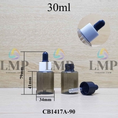 Chai PETG vai ngang nắp bóp khoen nhựa 30ml