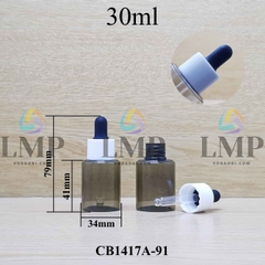 Chai PETG vai ngang nắp bóp khoen nhựa 30ml