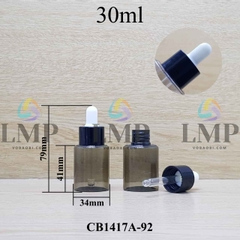 Chai PETG vai ngang nắp bóp khoen nhựa 30ml