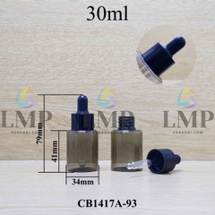 Chai PETG vai ngang nắp bóp khoen nhựa 30ml