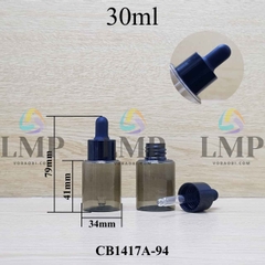 Chai PETG vai ngang nắp bóp khoen nhựa 30ml