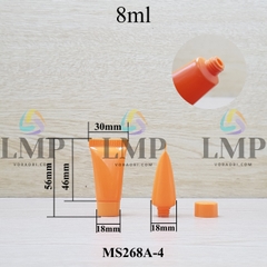 Tuýp nhựa miệng tuýp 5mm nắp vặn 8ml