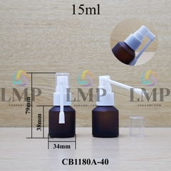 Chai thủy tinh vát đầu xịt mũi 360 độ 15ml