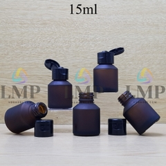 Chai thủy tinh vát nắp bật trơn bóng 15ml