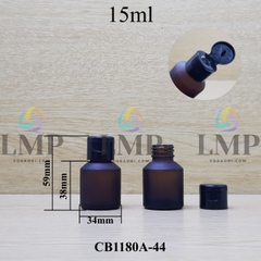 Chai thủy tinh vát nắp bật trơn bóng 15ml