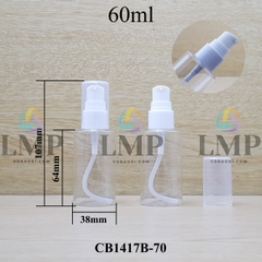 Chai PETG vai ngang đầu xịt giọt 1 viền